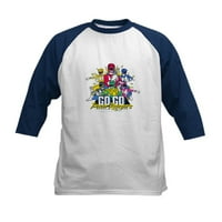 Cafepress - Go Go Power Rangers Group Sh Kids Baseball Majica - Dječji pamučni bejzbol dres, majica