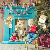 Božićna čarapa Golden Božićni ukras stariji snowman božićni poklon torba Božićni privjesak