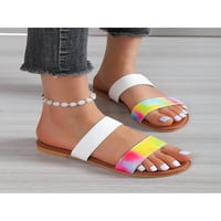 Daeful ženska modna sandala otvorena nota ljetni dijapozitivi na ravnim sandalama nepusnicama boja blok