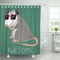 Opossum smiješno strašno posem Hipster naočale crtani pozitivno kupatilo za kupanje zavoja za tuširanje