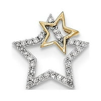 14k dvotonski zlatni real dijamant dva zvjezdica lančani slajd