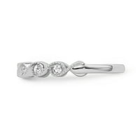 Fini nakit Sterling Silver Diamond 7-kameni tračni prsten, veličina 8