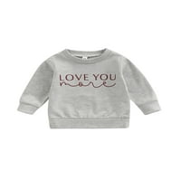 Arvbitana Toddler Baby Girl Valentine 'Slatka slatka slova Prnting pulover Duks prstiju opruga