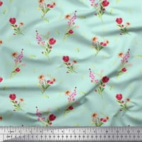 Soimoi zelena poliester crep tkanina djetelina lišće cvjetno dekor tkanina Široko dvorište