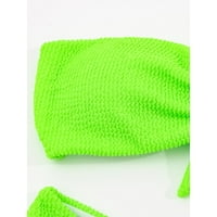 Plus size za kupanje za žene Modne žene Split kupaći kostim show struk čvrste boje bikini zeleni s
