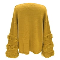 Dukseri za žene trendi jesen i zimski pleteni džemperi Zlato