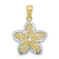 10k žuto zlato Filigranski cvijet šarm ogrlica Privjesak Vjeta sitni nakit za žene poklone za nju