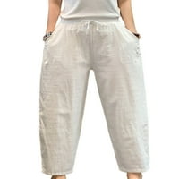 Niuer Boho pamučna posteljina labava casual pantalone za žene široke noge lounge hlače za odmor od kapriza