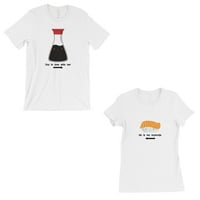 Sushi & Soy sos koji odgovara par poklon košulje bijelo za mladenke