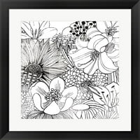 Savremeni vrt II crno-bijeli Michael Mullan, uokvirena zidna umjetnost, 19,5W 19,5h