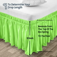 Posteljina 12 Duboko Wyoming King size Parrot Zeleni čvrsti krevet Suknja oko napravljenog mikrofibera