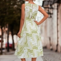 Ljetne haljine za žensko casual bez rukava okruglo Elegantne linije maxi duga haljina