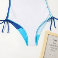 Finelylove ženske kupaće kostimi podstavljene halter grudnjak stil bikini plavi s
