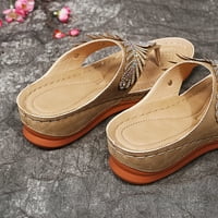 Ecqkame Ženske klinove papuče za klisunje Ljeto Dame Flip-Flops Wedge Pete Papuče Sandale Ležerne prilike