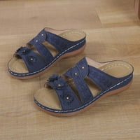 Zunfeo Sandale za žene - otvorene sandale za nožni prste vanjske sandale klinove sandale debele dno