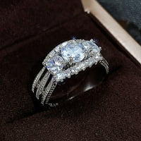 Prstenovi za žene puni dijamantni zirkonijski prsten za žene jednostavan modni nakit Popularni dodaci