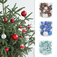 Kiskick Svijetle polirane božićne kuglice - set šarene PVC Xmas Drvene viseće kuglice u kutiji, idealni
