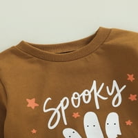 SprifAllBaby Kids Halloween Dukserica, okrugli vrat dugih rukava Cartoon Ghost Pismo Ispisani pulover