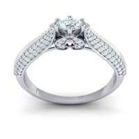 Originalni 1.2ctw okrugli rez dijamantski naglasni naglasak zaručni prsten za angažman mladenka svadbena