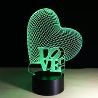 3D lampica Vizuelni svjetlo Učinak Dodirni prekidač i boje mijenja noćno svjetlo