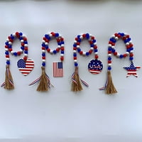 Dock Patriots Day Neovisnosti Garland sa američkom zastavom, seoska kuća rustikalna perla sa srčanom