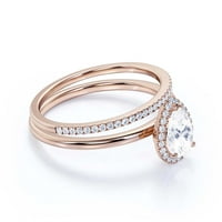 Prekrasna Art Deco 1. Carat Pear Cut Pristupačni prsten za uključivanje dijamanata, klasični vjenčani