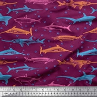 SOIMOI CREPE svilene tkanine mjehurići i riblje ocean za ispis tkanina sa dvorištem širom