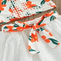 Toddler Baby Girl suknja Set cvjetnog ispisa Spaghetti remen Kamisole vrhovi izdubljena suknja sa remenom