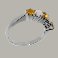 Britanci izrađeni sterling srebrni originalni citrinski citrinski i opal ženski vječni prsten - Opcije