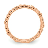 Le & Lu Sterling srebrni izrazi za slaganje ružičasta kablovska prstena LAL9259