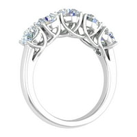 Carat 5-kamen dijamantski vjenčani prsten u 14k bijelom zlatu
