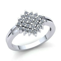 Real 0.25carat okrugli rez Diamond Dame Fancy Cluster godišnjica angažmana prstena od punog 10k ruža,