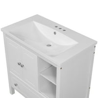 30 Jednokrevetna kupaonica vrh sa bijelim umivaonikom, rupama za 3 slavine, keramika
