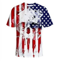 Muška američka Dan nezavisnosti Ispis majica Men Modna američka zastava Ispis majica kratkih rukava