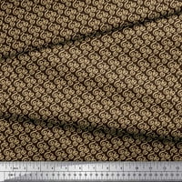 Soimoi smeđa pamučna kambrska tkanina spirala i prugasto geometrijske tkanine otisci na dvorištu široko