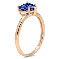 1CT srce rezane plave simulirani tanzanite 18k ruža zlatna godišnjica za angažman prsten veličine 6