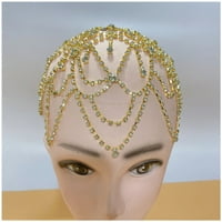 Mesh Head Head nakit četveroelektrane sa zaglavljem sa Rhinestones za Halloween Party mamus kostime