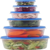 Milton BPA - besplatna plastična posuda za miješanje posuda za pregradu hrane i skladišta hrane sa poklopcima,