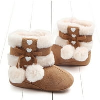 MubIneo novorođenče Zimske čizme Slatka luka plišane pom sniježne cipele Topla dječja šetnja cipele