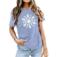 Yubatuo Ženske vrhove ženske majice slatke snježne grafičke majice kratki rukav smiješni tisak TEE bluze