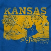 Popeye Kansas KS Lokalni državni ponos Zip up hoodie muške ženske brine za žene 3x