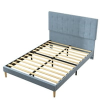 Potpuni okvir kreveta, novo nadograđeno posteljino platforma za tapeciranu platformu sa uzglavljem,