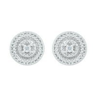 Sterling srebrni bijeli okrugli dijamantski krug modnih naušnica za žene