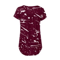 Yubatuo ženske vrhove ženske modne ležerne tiskane majice na majica kratkih rukava, kratkih rukava za
