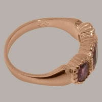 Britanska napravljena od 10k ružičastog prirodnog ružičastog turmanskih ženskih godišnjih prstena -