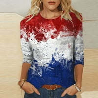 4. srpnja Košulje Žene rukave, američke zastave za žene Ležerne prilike Patriotske grafičke majice Summer