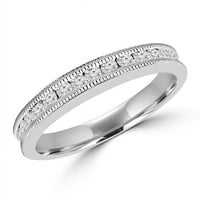 MDR170035-7. 0. CTW okrugli dijamantni poluvremeni vjetar vjenčani prsten u 14k bijelo zlato - 7.25