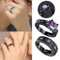 SKPBlutn prstenovi za žene Djevojke vjenčani angažman za ventilaciju ljubičasta dragulja CUT CUBIC cirkonija