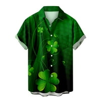 Kakina S Ljetne košulje za muškarce Clearence Muškarci Ležerne tipke St. Patrick's Day Print sa džepom