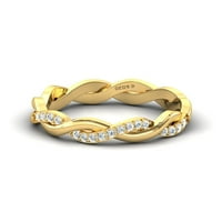 Eternity bend, originalni žuto zlatni dijamantni prstenovi za žene, pravi dijamantni djeveruše ručno